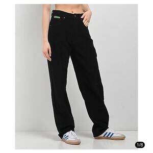 Empyre Tori Womens Corduroy Y2K Baggy 90s Skater Pants - Black, Size 2